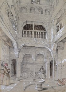 अलहम्ब्रा में स्नानागार में प्रवेश, c1830s द्वारा जॉन फ्रेडरिक लुईस
