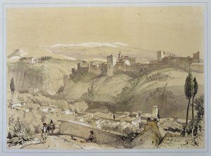 जेम्स डफिल्ड हार्डिंग (1798-1863), 1835 द्वारा उत्कीर्ण &39;स्केचेस एंड ड्रॉइंग ऑफ द अल्हैम्ब्रा&39;, अल्बे से अल्हम्बरा द्वारा जॉन फ्रेडरिक लुईस