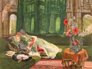 सिएस्टा, c.1876 (ग्रेफाइट पर wc और gouache) द्वारा जॉन फ्रेडरिक लुईस