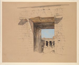 एडफू का मंदिर: 1850 का तोरण द्वार। द्वारा जॉन फ्रेडरिक लुईस