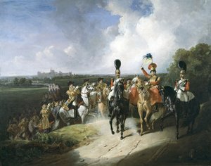 1830 के विंडसर छोड़ने वाले लाइफ गार्ड्स की दूसरी रेजिमेंट का बैंड