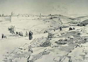 यरुशलम, बेथनी से सड़क के साथ, 1902। द्वारा जॉन फुललीवे