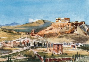 द हिल अर्दटोस से एक्रोपोलिस और ओलंपियन ज़ीउस का मंदिर द्वारा जॉन फुललीवे