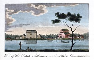 एस्टेट अल्कमार का दृश्य, कम्बाइन नदी पर, 1813 द्वारा जॉन गेब्रियल स्टीडमैन