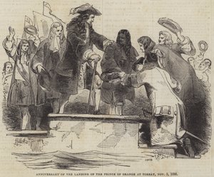 टोरबे में ऑरेंज के राजकुमार की लैंडिंग की वर्षगांठ, 5 नवंबर 1688 द्वारा जॉन गिल्बर्ट