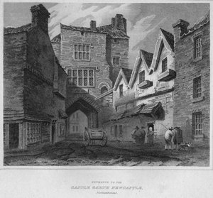 कैसल गर्थ न्यूकैसल, नॉर्थम्बरलैंड, 1814 में प्रवेश द्वारा जॉन ग्रेग