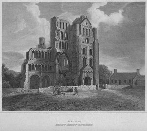 1814 के केल्सो एबे चर्च के अवशेष