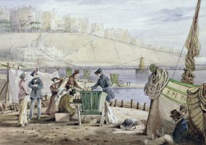 ब्राइटन बीच, ससेक्स, 1844 (कागज पर wc) द्वारा जॉन हार्डन