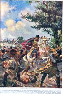 1214 के युद्ध की लड़ाई, &39;हचिन्सन हिस्ट्री ऑफ द नेशंस&39; का चित्रण द्वारा जॉन हैरिस वाल्डा