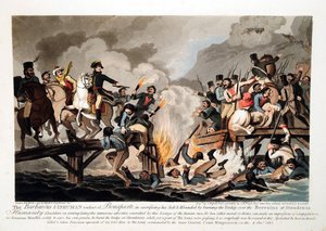 नवंबर 1812 में बेरेज़िना को पार करने वाली फ्रांसीसी सेना - हासेल, जॉन (1767-1825) - 1813 - एक्वाटिंट - 41,6x57,6 - निजी संग्रह