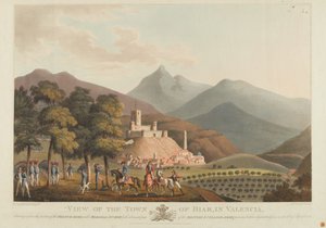 1814 (डबबर्ग) रंग द्वारा उकेरा गया, बिएर, वेलेंसिया शहर का एक दृश्य