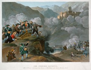 1816 में अपनी लकड़ी की बंदूकों के साथ कफ़स्टीन के किले पर हमला करते तिरोली देशभक्त