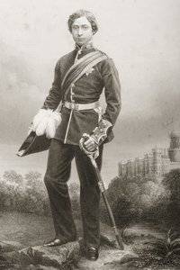 अल्बर्ट एडवर्ड (1841-1910) लंदन में 1860 में प्रकाशित &39;द ड्रॉइंग-रूम ऑफ एमिनेंट पर्सन, वॉल्यूम 2&39; से एक तस्वीर में डीजे पाउंड द्वारा उकेरा गया। द्वारा जॉन जाबेज एडविन पैस्ले मयाल