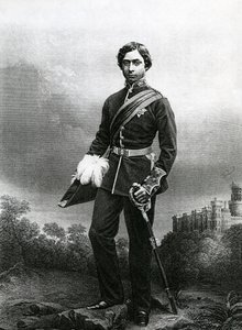 अल्बर्ट एडवर्ड, प्रिंस ऑफ वेल्स, लंदन में 1860 में प्रकाशित &39;द ड्रॉइंग-रूम ऑफ एमिनेंट पर्सन्स, वॉल्यूम 2&39; से एक तस्वीर से डीजे पाउंड द्वारा उकेरा गया।