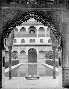 कोर्ट ऑफ़ द म्यूर्ल्स, अल्हाम्ब्रा, स्पेन, 1893। द्वारा जॉन एल। स्टोडर्ड