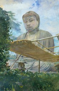 कामाकुरा में अमिदा बुद्ध की महान प्रतिमा, दाइबत्सु के नाम से जानी जाती है..., 1887।