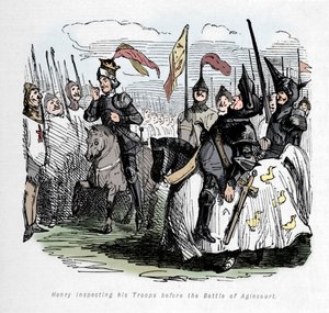 हेनरी ने अगिनकोर्ट की लड़ाई से पहले अपने सैनिकों का निरीक्षण किया, c1860, c1860 द्वारा जॉन लीचो