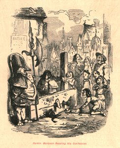 पर्किन वॉर्बेक अपने कन्फेशन, 1897 को पढ़ते हुए। द्वारा जॉन लीचो
