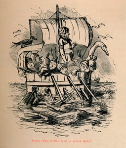 रोमन मैन्स-ऑफ-वार, एक दुर्लभ पदक से, 1852 द्वारा जॉन लीचो