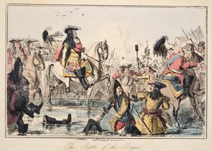 द कॉमिक हिस्ट्री ऑफ़ द बॉय से पब ऑफ़ द बॉयने, पब। 1864 (हाथ के रंग का नक़्क़ाशी) द्वारा जॉन लीचो