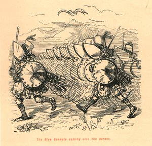 1897 में बॉर्डर पर आने वाली ब्लू बोनट। द्वारा जॉन लीचो