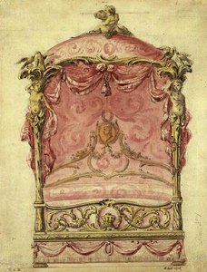 ग्रैंड बेड के लिए अंग्रेजी डिजाइन, c.1760 द्वारा जॉन लिननेल
