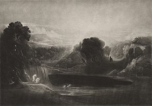 पैराडाइज़ - एडम एंड ईव - द मॉर्निंग हाइमन, c.1827 (मीज़ोटिंट) द्वारा जॉन मार्टिन