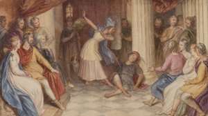 पाइरामस एंड थेबे, मिडसमर नाइट्स ड्रीम, एक्ट वी, सीन I, c.1840 (wc पेपर पर)