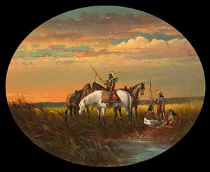 स्मोक के लिए प्रेयरी पर एक हॉल्ट, c.1870
