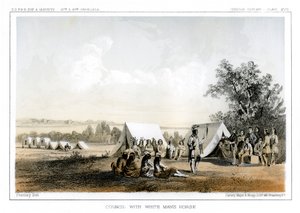 व्हाइट मैन्स हॉर्स, 1856 के साथ परिषद। द्वारा जॉन मिक्स स्टेनली