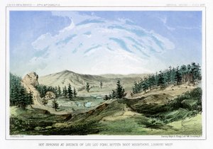हॉट स्प्रिंग्स लू लो फोर्क, बिटरोट पर्वत, मोंटाना, यूएसए, 1856 में अपने स्रोत पर। द्वारा जॉन मिक्स स्टेनली