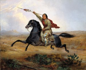 को-राक-कू-किस, एक टोवोकोनो योद्धा, 1844। द्वारा जॉन मिक्स स्टेनली