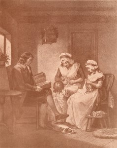 डोमेस्टिक हैप्पीनेस, लेटिटिया विद अपने पेरेंट्स, 1789 द्वारा जॉन राफेल स्मिथ