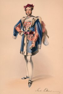 फ्रेडरिक चाइल्ड-विलियर्स इन क्वीन विक्टरियस कॉस्ट्यूम, 12 मई 1842, 1843 की पोशाक में।