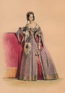 12 मई 1842, 1843 को रानी विक्टोरियास बाल कॉस्ट्यूम के लिए पोशाक में अतिथि।
