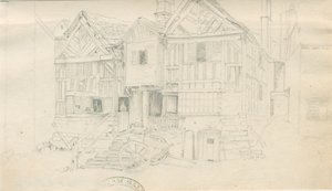 Uttoxeter Town - [अले वेयरहाउस]: पेंसिल ड्राइंग, एन डी [? मिड १९वीं सेंट] (ड्राइंग) द्वारा जॉन रॉबर्ट फर्नीफ