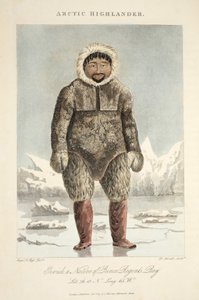 आर्कटिक हाईलैंडर, इरविक, एक मूल निवासी प्रिंस रीजेंट बे, &39;ए वॉयज ऑफ डिस्कवरी ...&39; से चित्रण, 1819