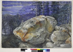 आल्प्स का विखंडन, c.1854-56 (wc & gouache on pencil on paper) द्वारा जॉन रस्किन