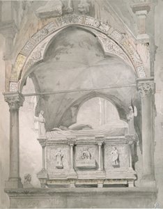 वेरोना, 1852 में मास्टिनो II डेला स्काला के मकबरे के लिए अध्ययन द्वारा जॉन रस्किन