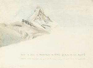 द मैटरहॉर्न, स्विट्जरलैंड, पूर्वोत्तर से, 1849 द्वारा जॉन रस्किन