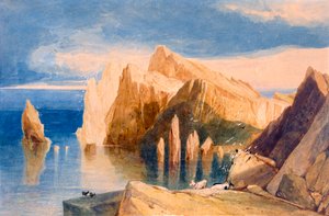 प्वाइंट लोरेंजो, मदीरा के उत्तर पूर्व की ओर की चट्टानें, c1800-1840। द्वारा जॉन बेच Cotman