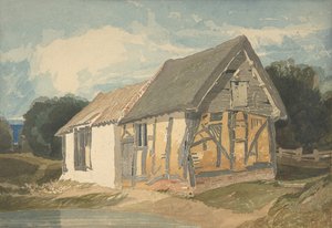 एक तालाब द्वारा फार्म बिल्डिंग, 1808-11। द्वारा जॉन बेच Cotman