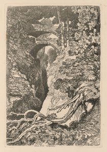 लिबर स्टडियोरम: प्लेट 10, द डेविल्स ब्रिज, कार्डिंगशायर, 1838। द्वारा जॉन बेच Cotman