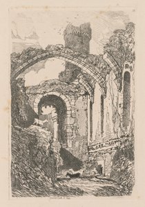 अध्ययन की पुस्तक: प्लेट 33, कॉनवे कैसल, एन. वेल्स द्वारा जॉन बेच Cotman