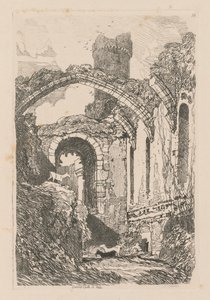 अध्ययन मुक्त प्लेट 33, Conway कैसल, एन वेल्स, 1838 कर रहे हैं। द्वारा जॉन बेच Cotman