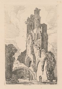 अध्ययन मुक्त प्लेट 34, Llanathony अभय, मौन्माउथशायर, 1838 कर रहे हैं। द्वारा जॉन बेच Cotman