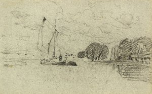 सेलिंग बजरा (चारकोल) द्वारा जॉन बेच Cotman