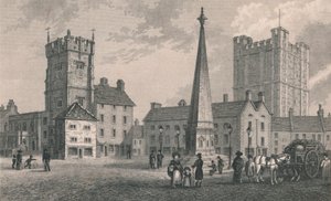 मार्केट प्लेस रिचमंड, ट्रिनिटी चर्च और कीप ऑफ रिचमंड कैसल, 1831