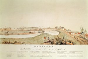 मैनिटोबा, एक हडसन बे कंपनी ट्रेडिंग स्टेशन दिखा रहा है, 1871 द्वारा जॉन सिम्पसन