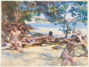 द बाथर्स (wc और gouache ओवर ग्रेफाइट पेपर पर) द्वारा John Singer Sargent